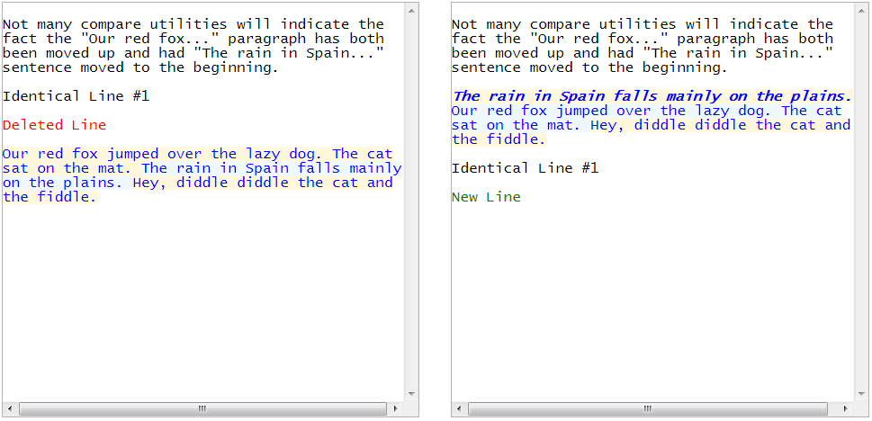 Sample diff text screenshot